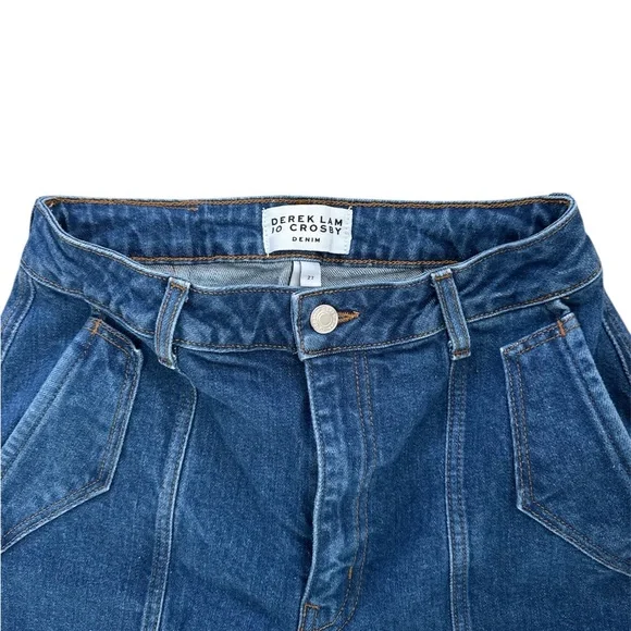 10 Crosby Derek Lam Blue Dark Wash Ankle Cropped Jeans - Picture 12 of 12